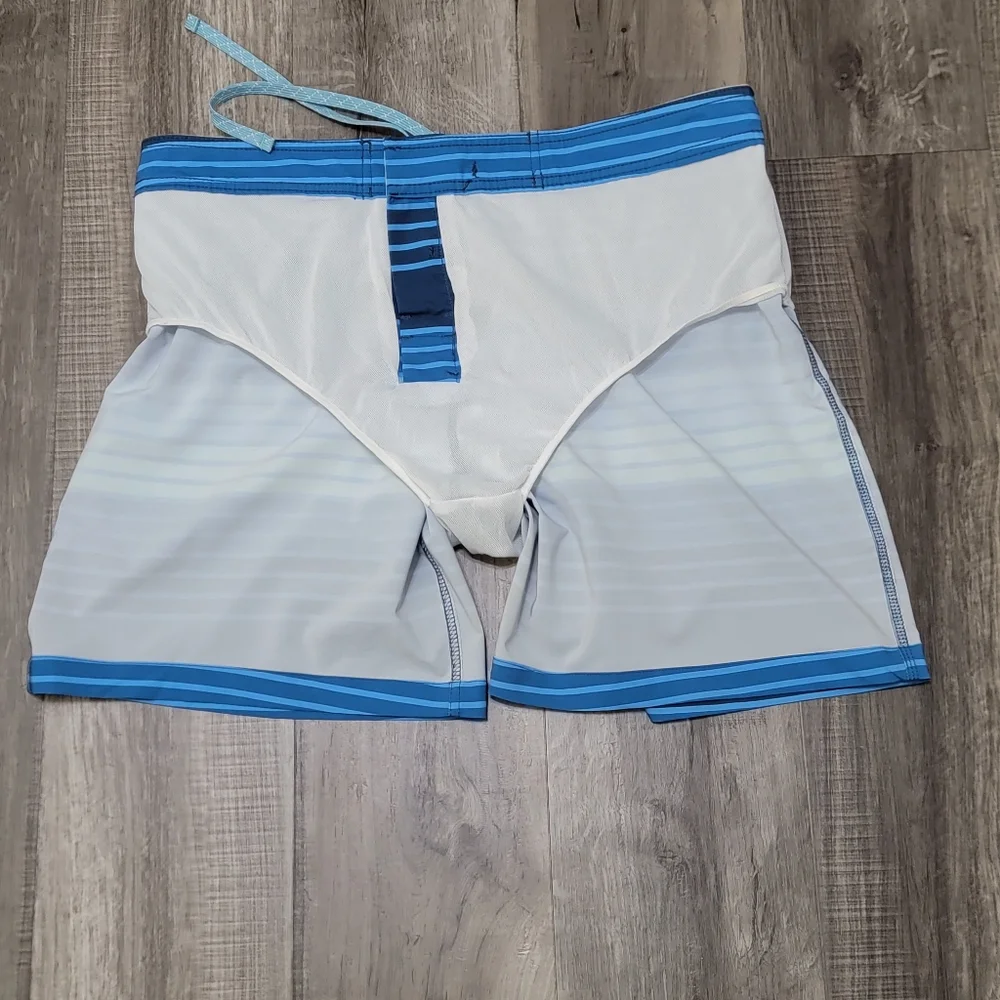 Southern Tide Blue Striped Swim Trunks
